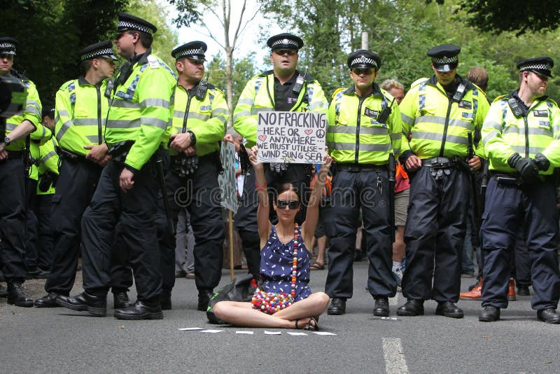 Protestas de Balcombe Fracking imagen de archivo
