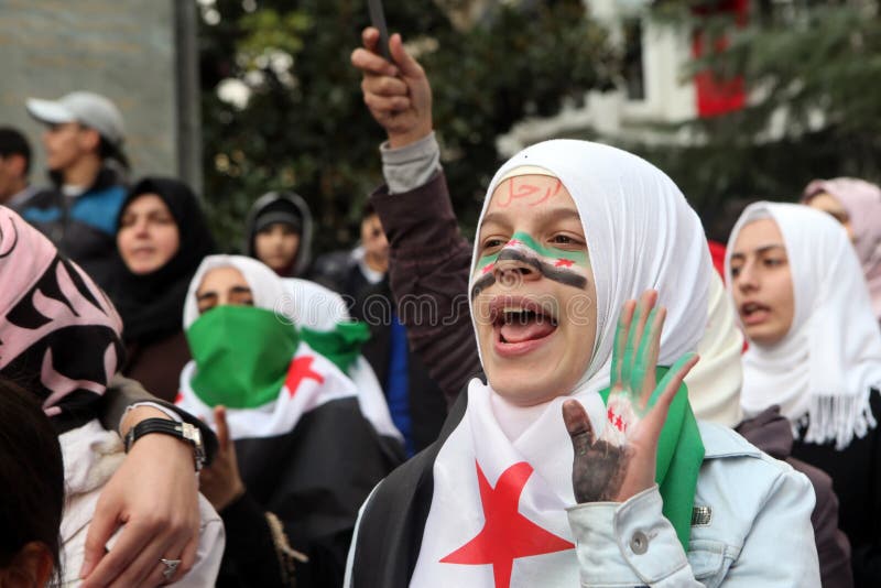 Protestation de la Syrie images libres de droits Protestation de la Syrie images libres de droits