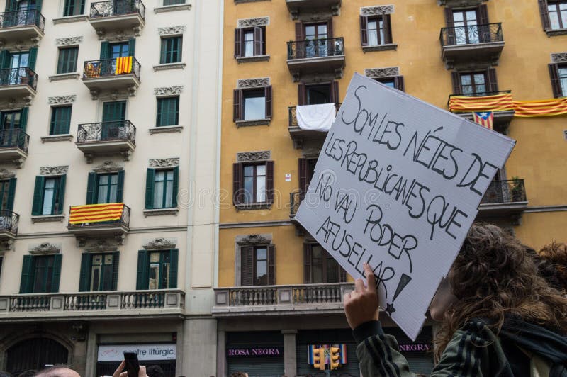 Protestation Pacifique, Barcelone image libre de droits Protestation Pacifique, Barcelone image libre de droits