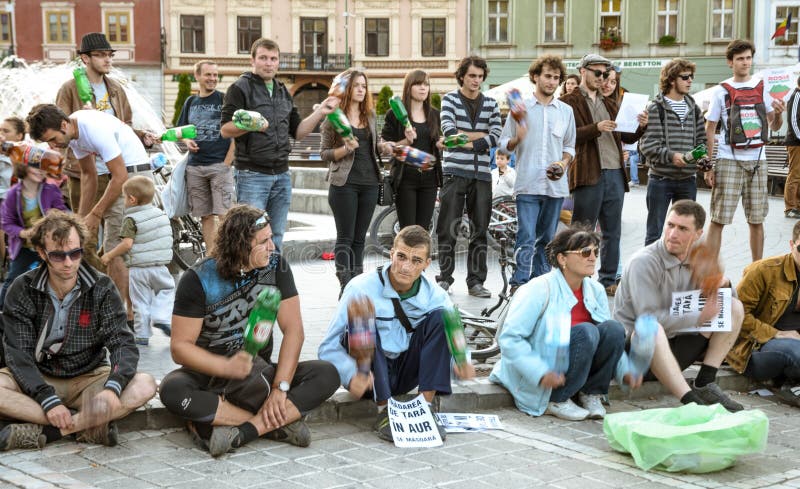 Protestations pour Rosia Montana photo libre de droits Protestations pour Rosia Montana photo libre de droits
