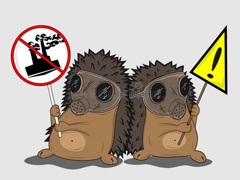 Protesting hedgehogs vector illustration