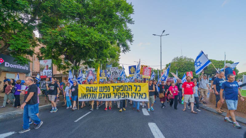 Protestmöte mot regeringen Haifa stock illustrationer