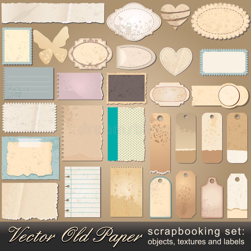 protestuje starego papierowego scrapbooking set ilustracja wektor protestuje starego papierowego scrapbooking set ilustracja wektor