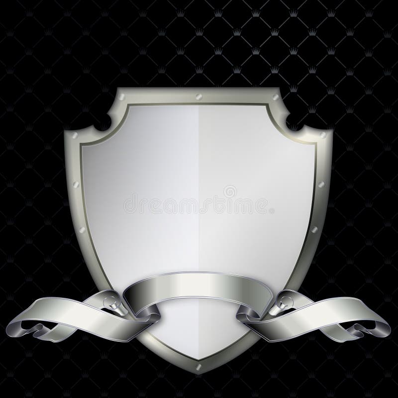 Escudo rebitado e fita ilustração do vetor