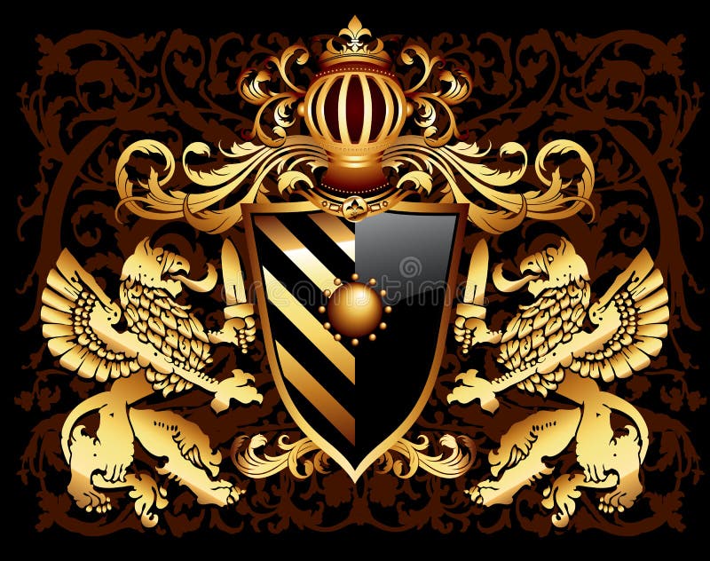Protetor heráldico decorativo ilustração stock Protetor heráldico decorativo ilustração stock