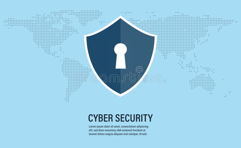 Escudo sobre fundo de mapa mundial pontilhado ilustração stock