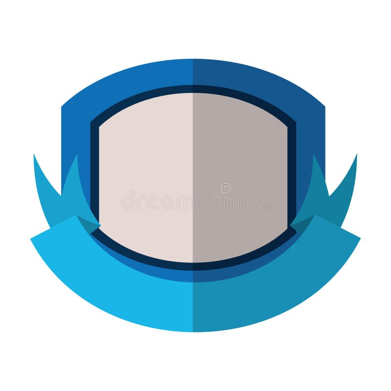 protetor vermelho com sombra do fundo branco e da fita azul ilustração do vetor protetor vermelho com sombra do fundo branco e da fita azul ilustração do vetor