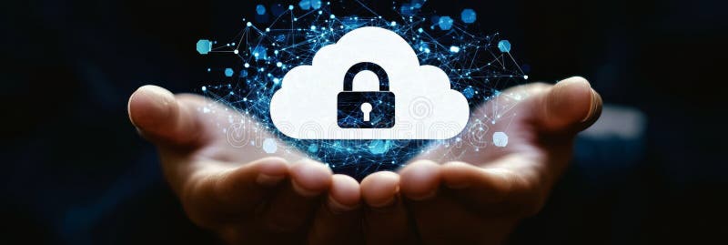 Protezione dei dati di sicurezza informatica illustrazione di stock