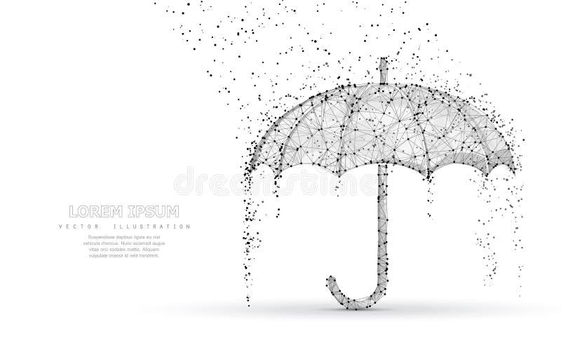 Proteção de chuva do guarda-chuva do vetor Baixa tampa abstrata do guarda-chuva do POY na chuva ilustração do vetor Proteção de chuva do guarda-chuva do vetor Baixa tampa abstrata do guarda-chuva do POY na chuva ilustração do vetor