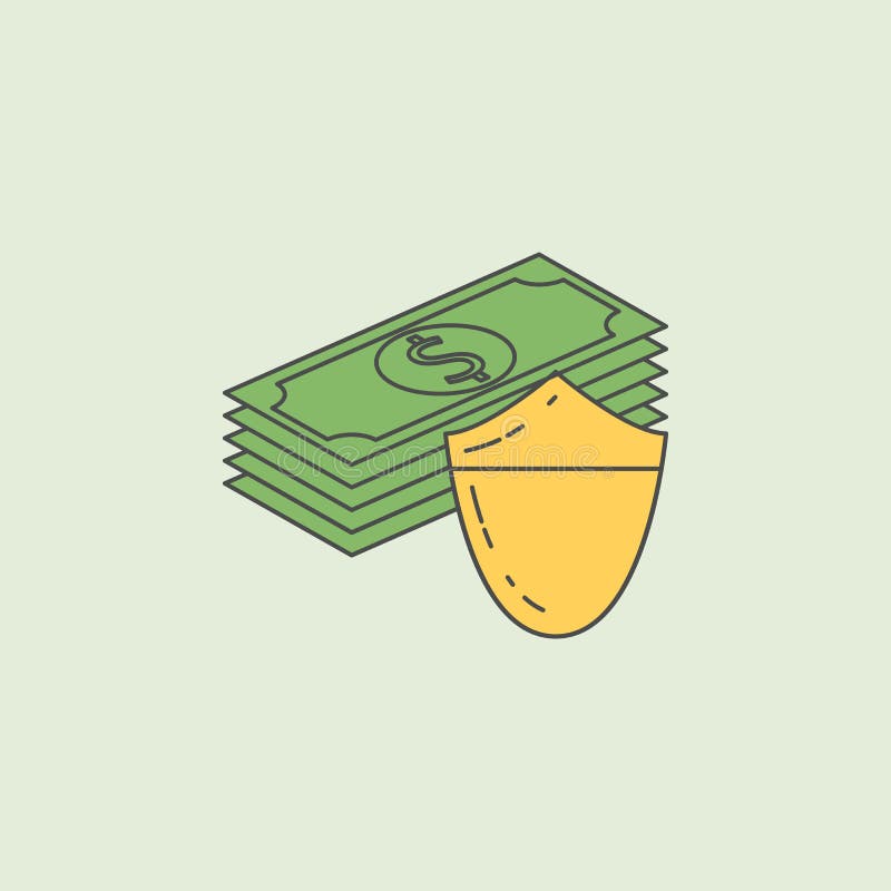 proteção do ícone do dinheiro Elemento do ícone da operação bancária para apps móveis do conceito e da Web A proteção do esboço d ilustração do vetor proteção do ícone do dinheiro Elemento do ícone da operação bancária para apps móveis do conceito e da Web A proteção do esboço d ilustração do vetor