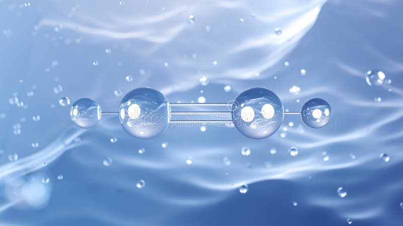 Protonated hydrogen cyanide molecular structure, 3d model molecule, molecular ion, structural chemical formula view from a royalty free illustration