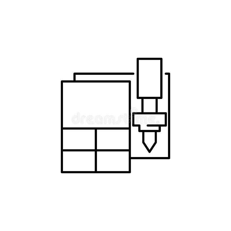 Prototype icon. Element of laser application in production for mobile concept and web apps illustration. Thin line icon for vector illustration