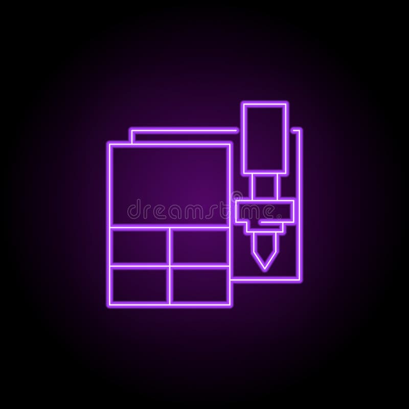 Prototype icon. Elements of Laser in neon style icons. Simple icon for websites, web design, mobile app, info graphics royalty free illustration