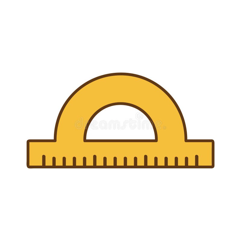 Protractor Ruler Icon Cartoon Isolated Vector Illustration Stock