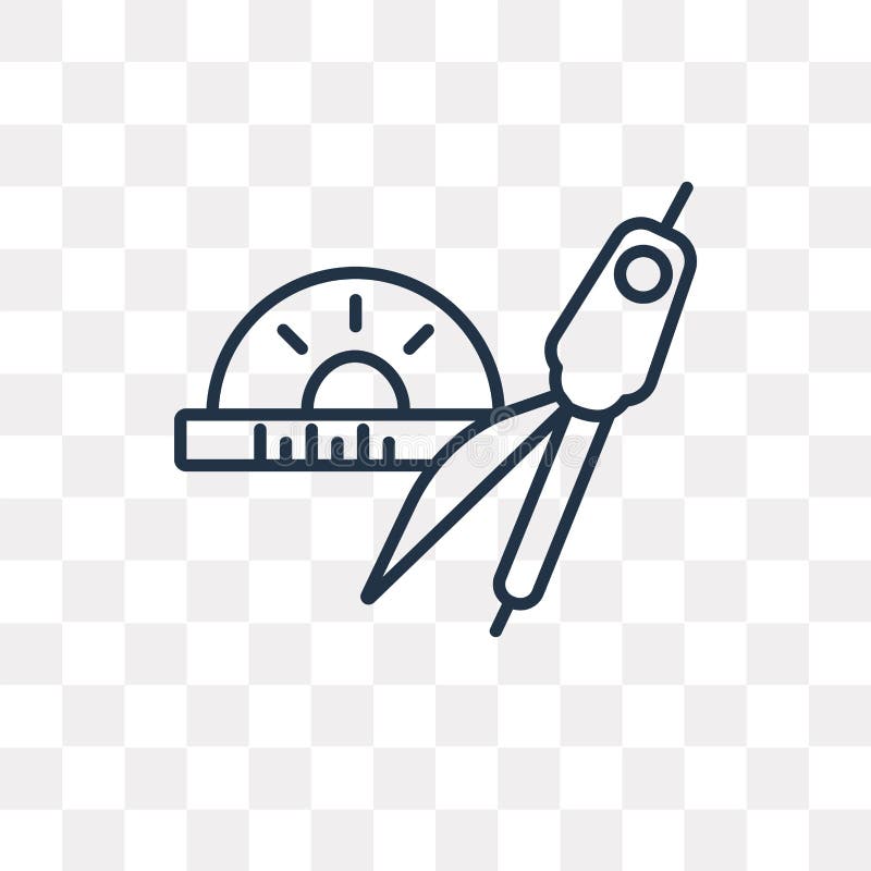 Protractor vector outline icon isolated on transparent background, high quality linear Protractor transparency concept can be used web and mobile