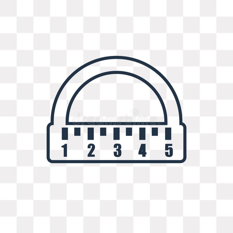 Protractor vector icon isolated on transparent background, linear Protractor transparency concept can be used web and mobile vector illustration