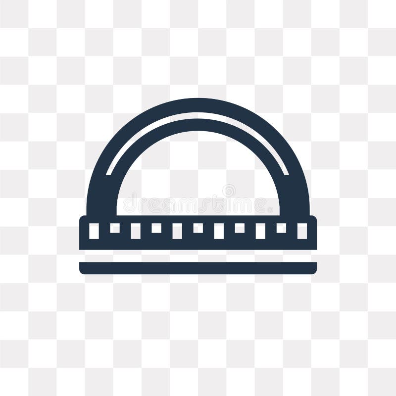 Protractor vector icon isolated on transparent background, Protractor transparency concept can be used web and mobile vector illustration