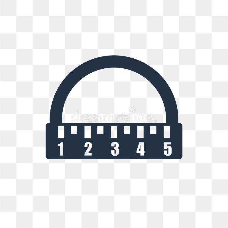 Protractor vector icon isolated on transparent background, Protractor transparency concept can be used web and mobile vector illustration