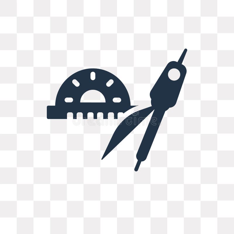 Protractor vector icon isolated on transparent background, Protractor transparency concept can be used web and mobile royalty free illustration