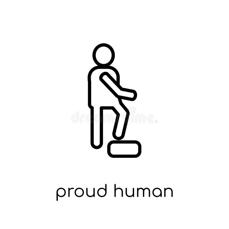 proud human icon. Trendy modern flat linear vector proud human i stock illustration proud human icon. Trendy modern flat linear vector proud human i stock illustration