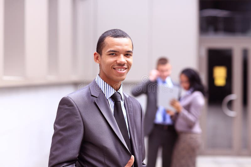 Proud young African business entrepreneur smiling royalty free stock images Proud young African business entrepreneur smiling royalty free stock images