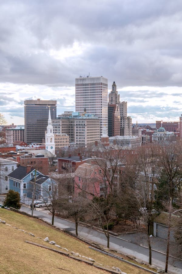 Providence, Rhode Island, city skyline from Prospect Terrace Park stock photo Providence, Rhode Island, city skyline from Prospect Terrace Park stock photo
