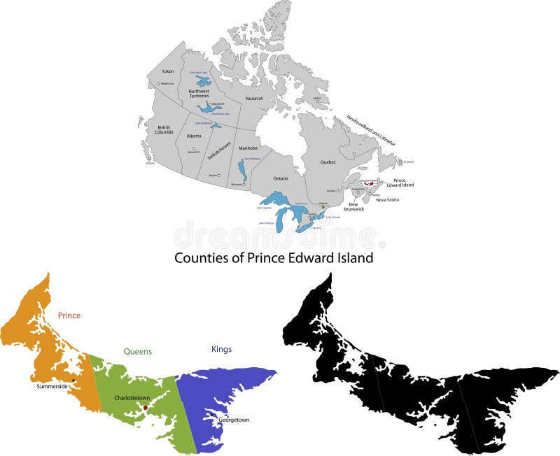 Provincia del Canada - isola Principe Eduardo illustrazione di stock Provincia del Canada - isola Principe Eduardo illustrazione di stock