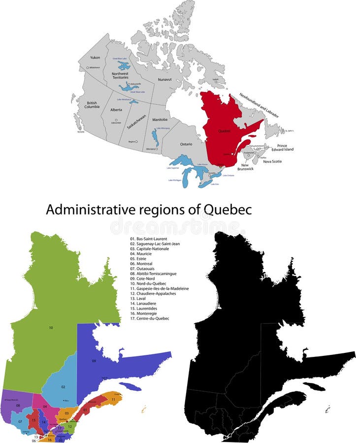 Provincia del Canada - la Quebec illustrazione di stock Provincia del Canada - la Quebec illustrazione di stock