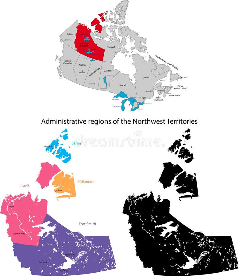 Provincia del Canada - territori di nord-ovest illustrazione vettoriale Provincia del Canada - territori di nord-ovest illustrazione vettoriale