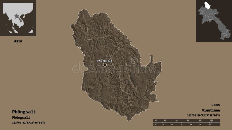Província de phongsali do laos . visualizações. administrativo