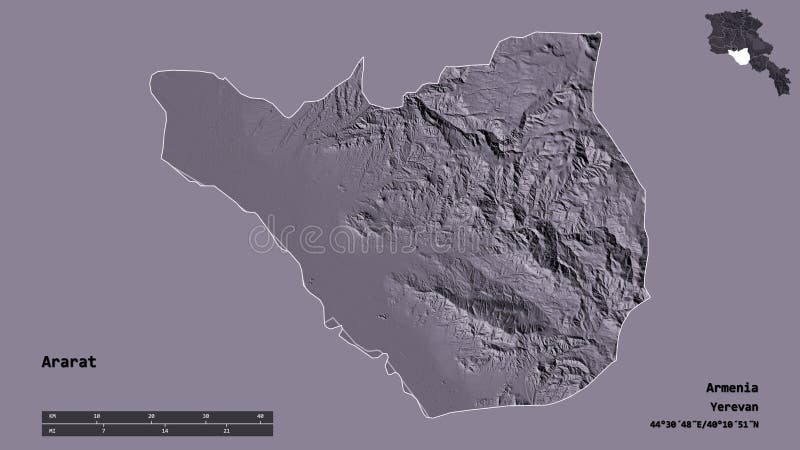 Prowincja arararat zoomed. administracyjny ilustracja wektor