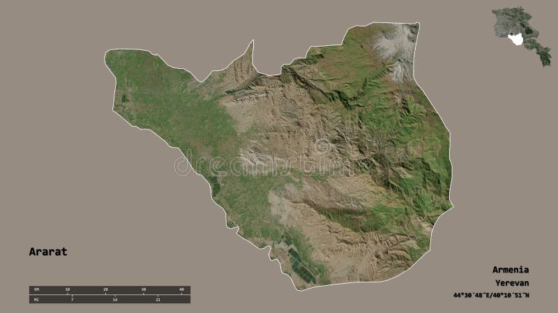 Prowincja arararat zoomed. satelita ilustracja wektor