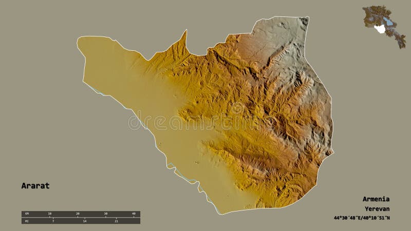 Prowincja arararat zoomed. ulga ilustracji