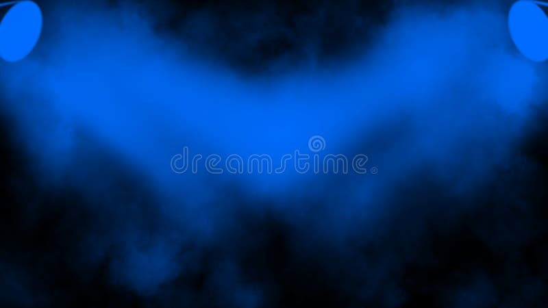 Proyector azul Etapa del proyector con humo en fondo negro Elemento del dise?o fotografía de archivo Proyector azul Etapa del proyector con humo en fondo negro Elemento del dise?o fotografía de archivo