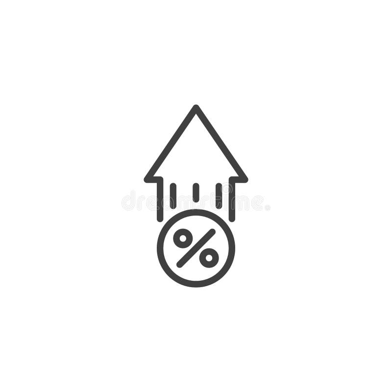 Prozentsatzwachstumslinie Symbol vektor abbildung