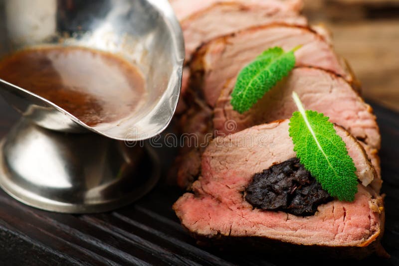 PruneStuffed Pork Fillet.selective Focus Stock Image Image of lunch