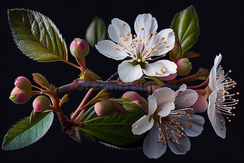 Prunus triloba, a beautiful flowering spring plant. Ai generative. Prunus triloba, a beautiful flowering spring plant. Ai generative.