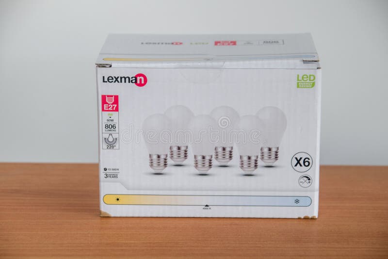 Evaluable Slightly tonight Pack of 6 Lexman E27 LED Bulbs Editorial Stock Image - Image of pack,  energy: 166226344