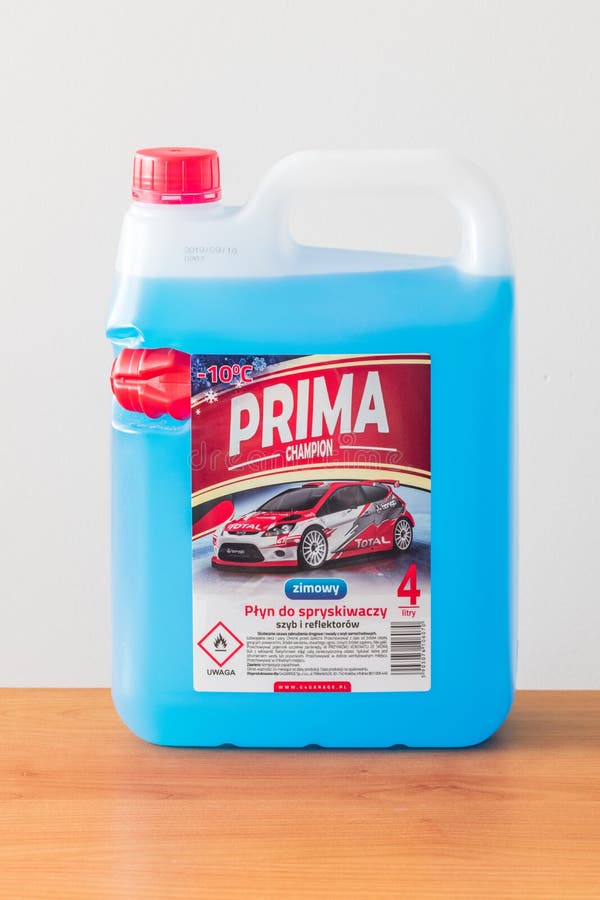 Prima Champion Blue Antifreeze Windshield Washer Fluid Editorial Photo -  Image of windshield, blue: 166206501