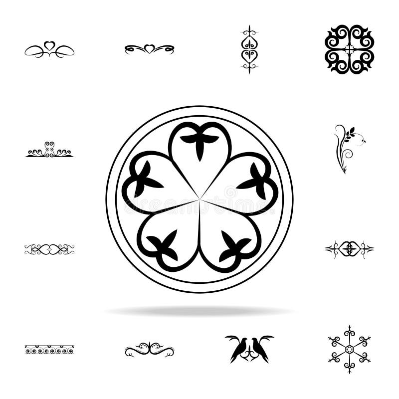 prydnad i en cirkelsymbol Universell uppsättning för prydnadsymboler för rengöringsduk och mobil royaltyfri illustrationer prydnad i en cirkelsymbol Universell uppsättning för prydnadsymboler för rengöringsduk och mobil royaltyfri illustrationer