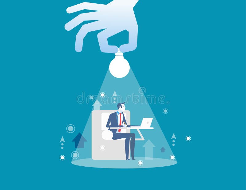 przedsi?biorc?w do pracy R?ki mienia o?wietlenie i biznesmen Poj?cie biznesowa wektorowa ilustracja ilustracji przedsi?biorc?w do pracy R?ki mienia o?wietlenie i biznesmen Poj?cie biznesowa wektorowa ilustracja ilustracji