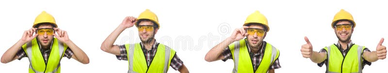 Przemys?owy pracownik odizolowywaj?cy na bielu obraz stock Przemys?owy pracownik odizolowywaj?cy na bielu obraz stock