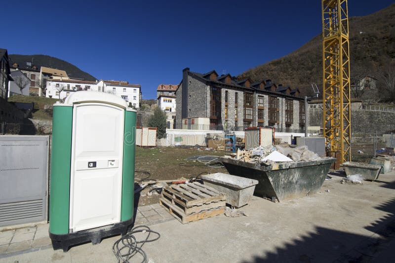 Portable toilet at a construction site. Portable toilet at a construction site