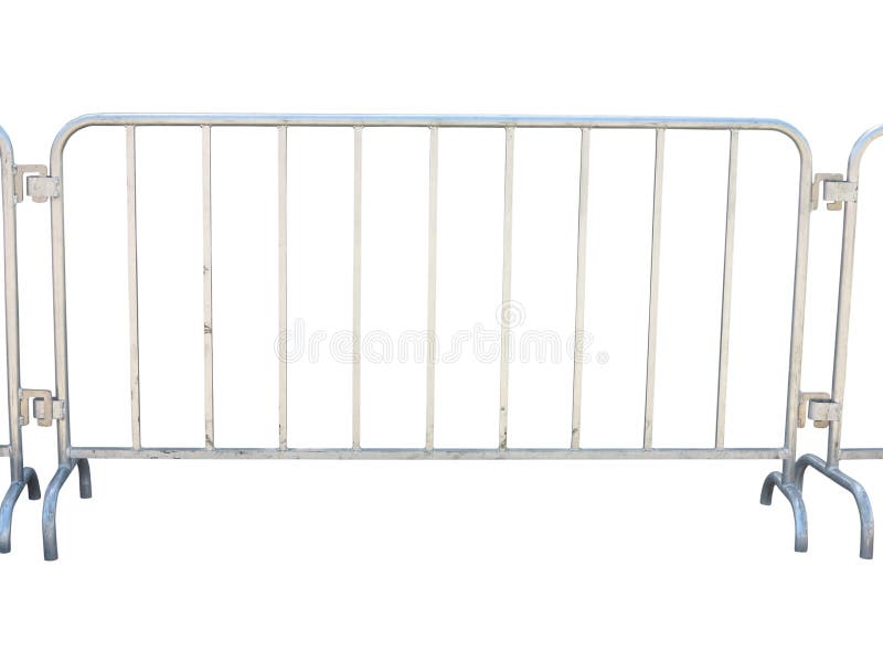 Portable metallic fence isolated over white background. Portable metallic fence isolated over white background
