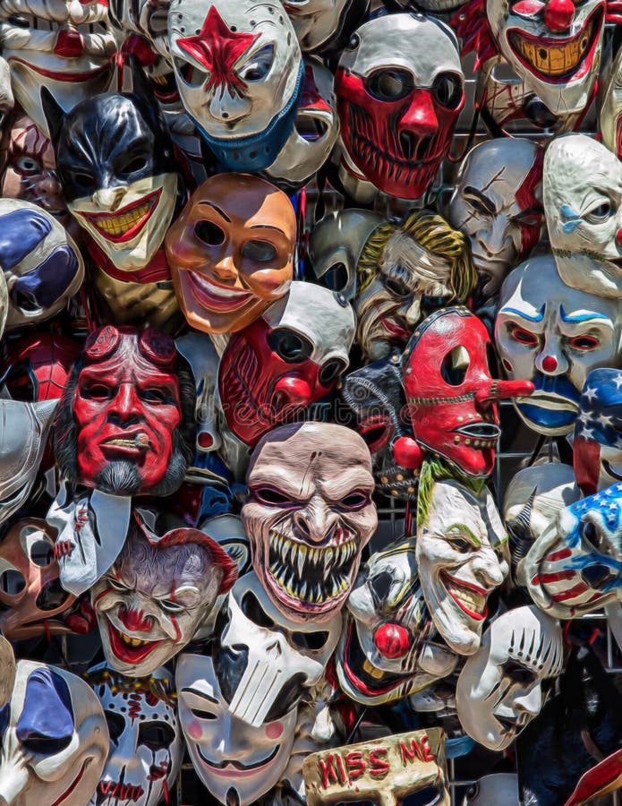 Crazy and scary masks for sale at the state fair. Crazy and scary masks for sale at the state fair.