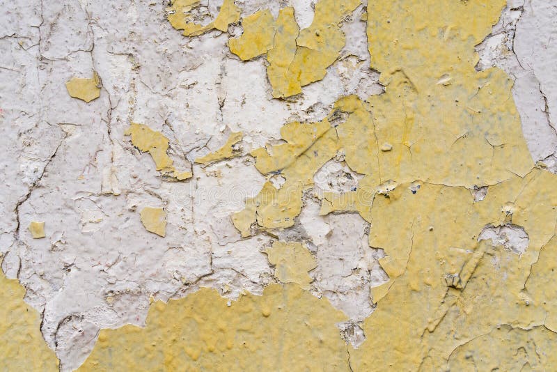 Przetarty kolor żółty, biały betonowej ściany tekstury tło Textured tynk Podława farba zdjęcia stock Przetarty kolor żółty, biały betonowej ściany tekstury tło Textured tynk Podława farba zdjęcia stock