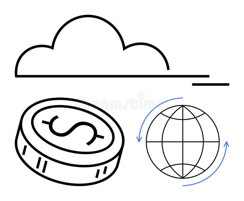 Przetwarzanie w chmurze z globalną łącznością i integracją kryptowalut ilustracji
