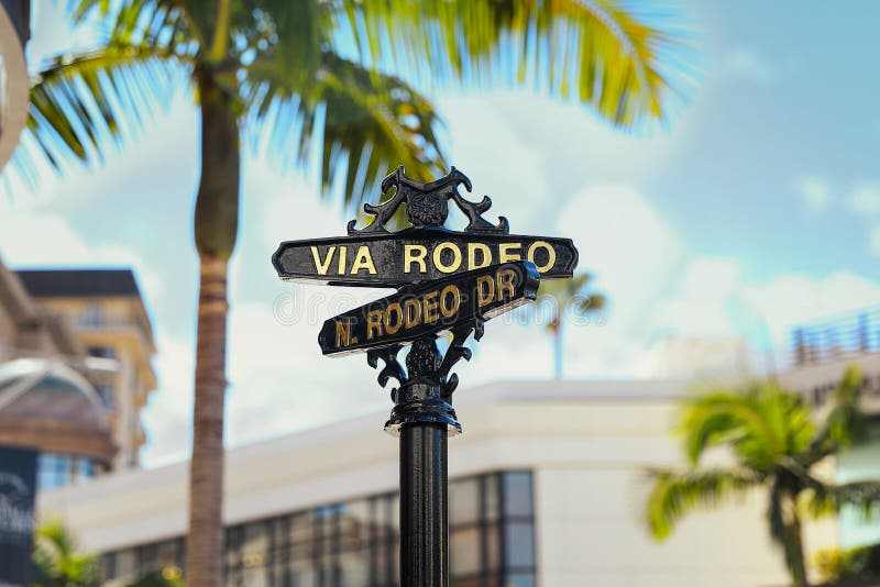 Przez rodeo, N. rodeo Dr. Beverly Hills znak obrazy royalty free Przez rodeo, N. rodeo Dr. Beverly Hills znak obrazy royalty free
