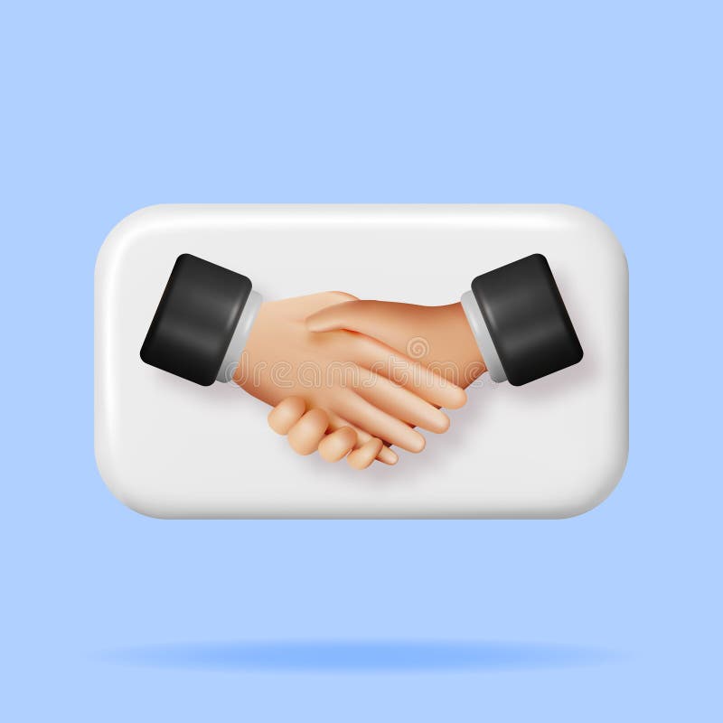 3D Handshake Gesture Button Isolated. Render Concept of Shaking Hands. Relations of Partnership. Business People Partners Handshake. Successful Transaction, Agreement, Deal. Vector Illustration. 3D Handshake Gesture Button Isolated. Render Concept of Shaking Hands. Relations of Partnership. Business People Partners Handshake. Successful Transaction, Agreement, Deal. Vector Illustration