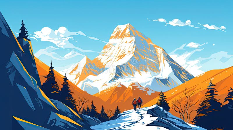 Przygoda na szczycie majestatycznym ilustracji